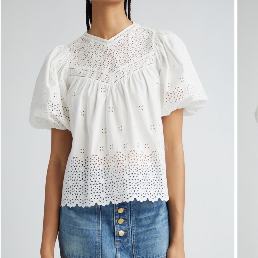 Ulla Johnson Aviana Eyelet Top Size 4